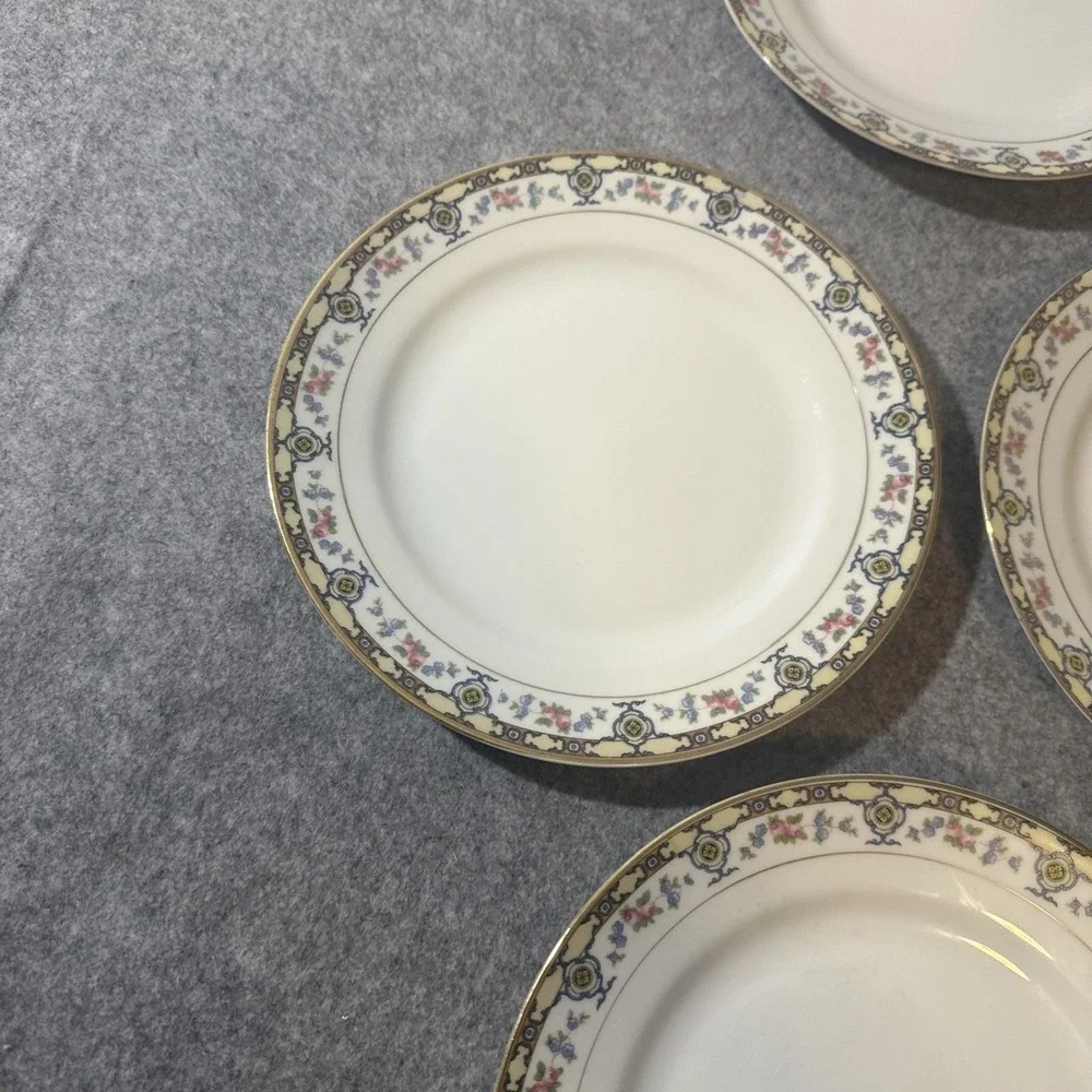 Noritake Nippon Bellefonte Pattern Salad Plates Japan Set of 7 Vintage 1920